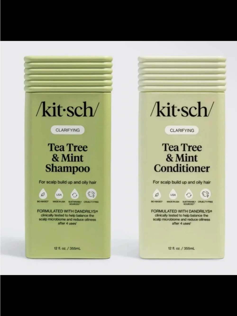 Kitsch Tea Tree & Mint Clarifying Shampoo - Conditioner. Light Green